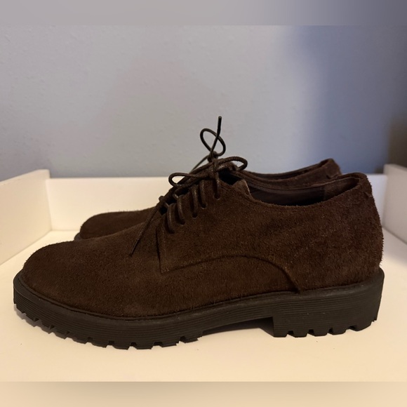 Vince Men'sPremium dark brown suede leather Lace-Up Shoes
